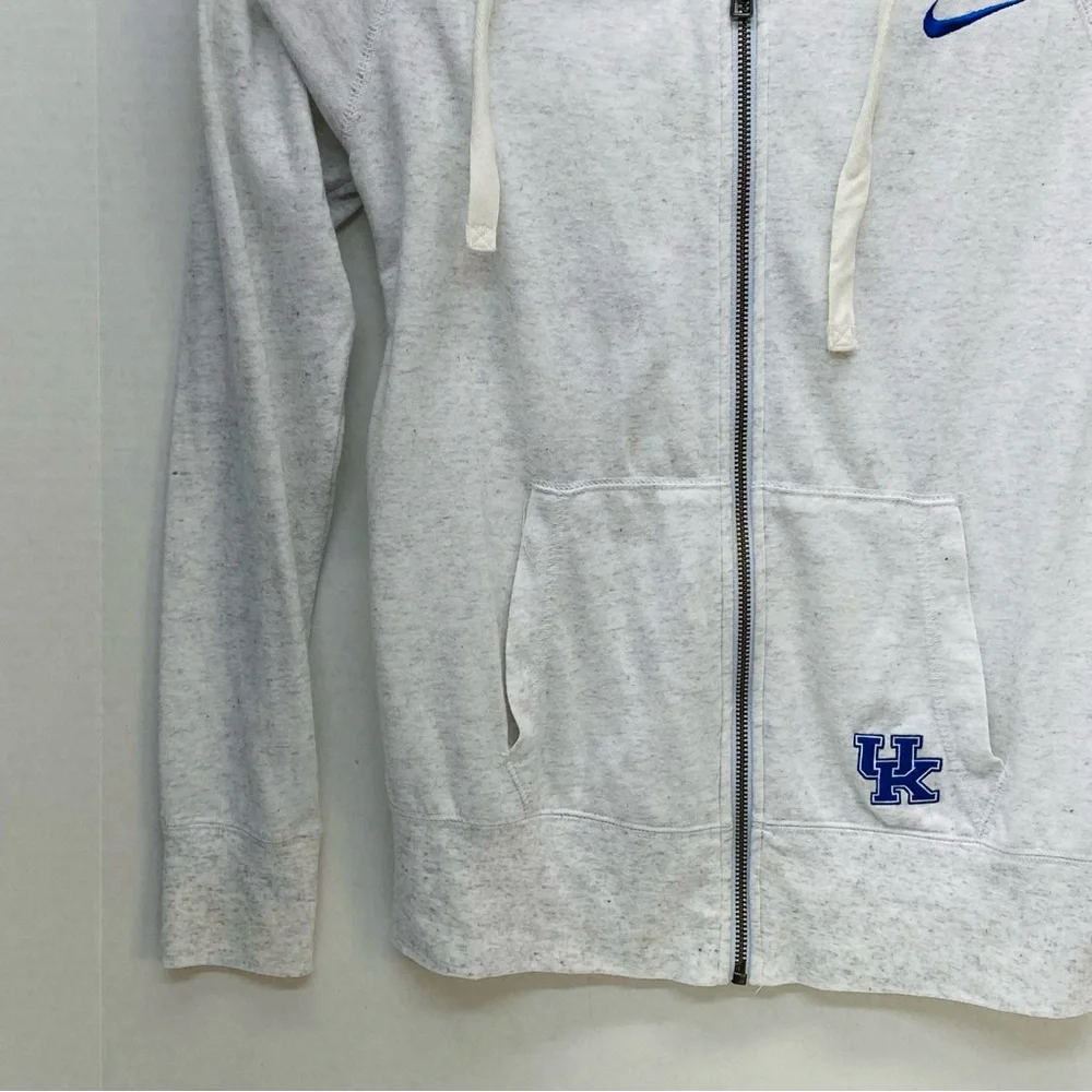 Nike Womens Heathered Gray Small Kentucky Wildcats Full Zip Raglan Hoodie Sports